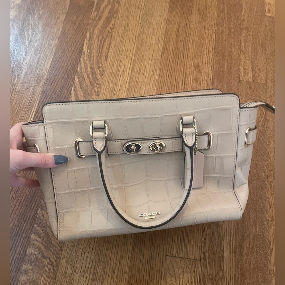 Coach Tan snakeskin crossbody/ hand bag!